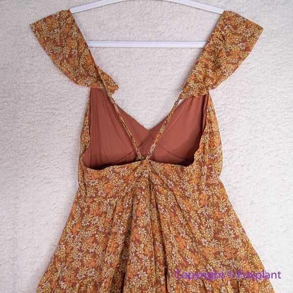 New! Madewell *flawed* Georgette Ruffle-Sleeve Tiered Midi Dress Daisy Meadow 10 - Picture 10 of 16